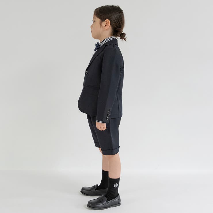 ネイビー ジャケット+ハーフ パンツ+ギンガム | ブランシェス | 詳細画像5 