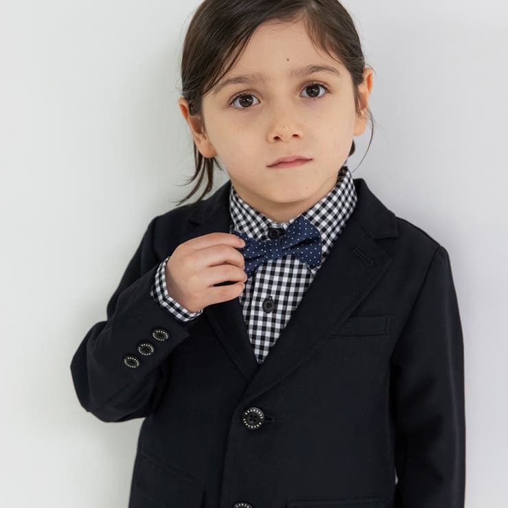 ネイビー ジャケット+ハーフ パンツ+ギンガム | ブランシェス | 詳細画像7 