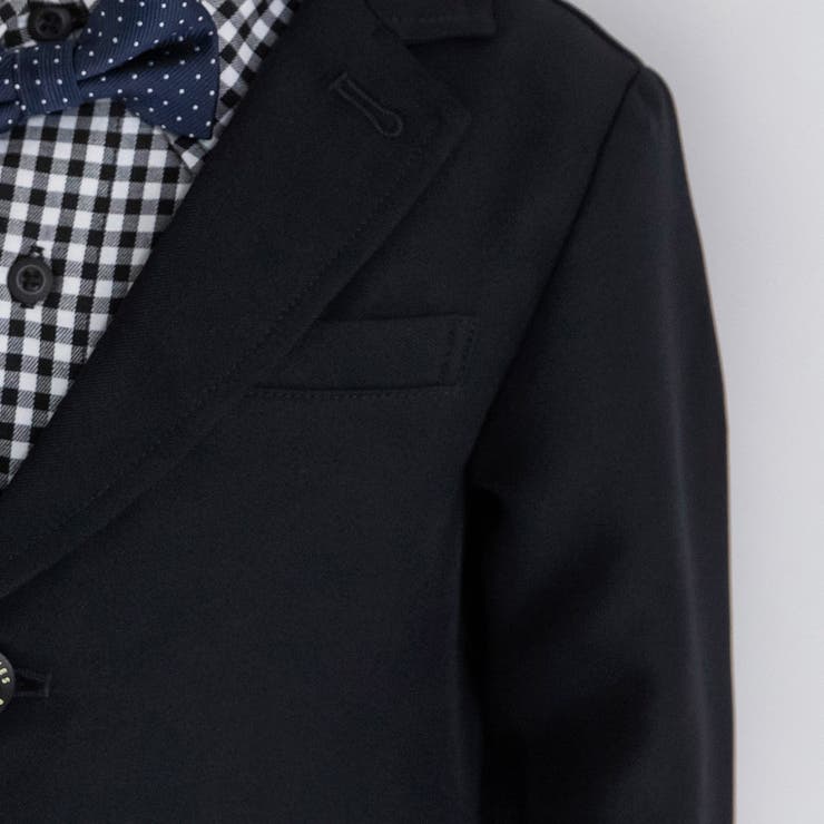 ネイビー ジャケット+ハーフ パンツ+ギンガム | ブランシェス | 詳細画像8 