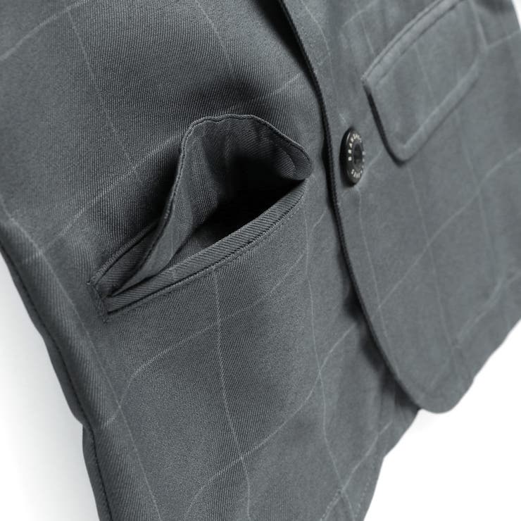 グレーチェック ジャケット＋ハーフ パンツ＋白 | ブランシェス | 詳細画像12 