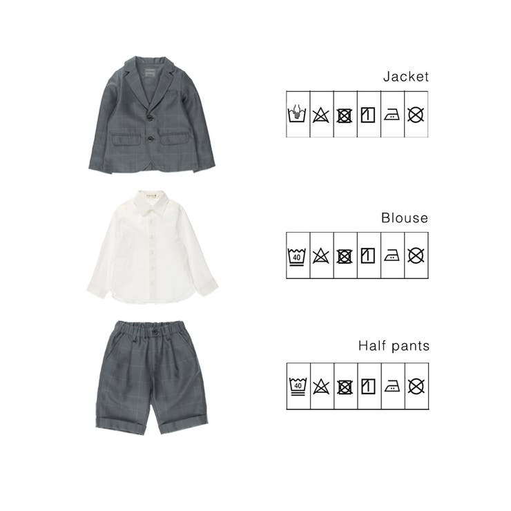 グレーチェック ジャケット＋ハーフ パンツ＋白 | ブランシェス | 詳細画像19 