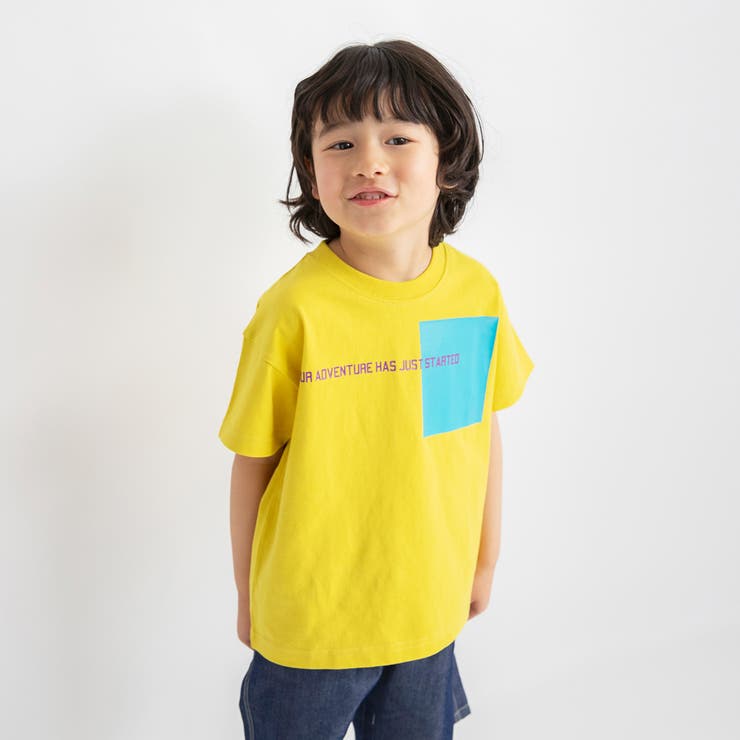 92:イエロー_配色ブルー | 【プチプラ】アソート半袖Tシャツ/150cm/キッズ/男の子/女の子 | ブランシェス
