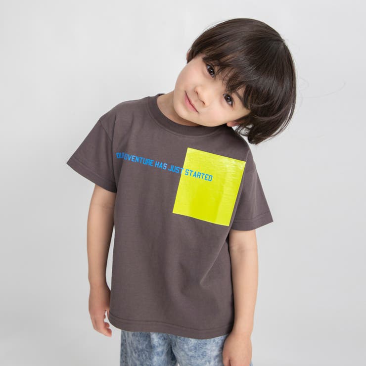 94:チャコール_配色イエロー | 【プチプラ】アソート半袖Tシャツ/150cm/キッズ/男の子/女の子 | ブランシェス