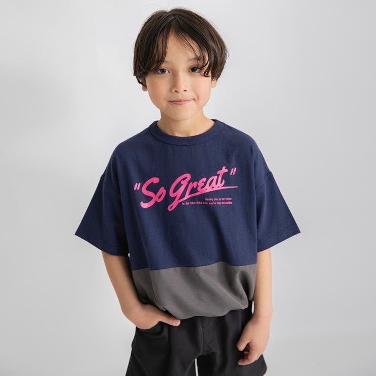 バイカラー切り替え半袖Tシャツ | ブランシェス | 詳細画像1 