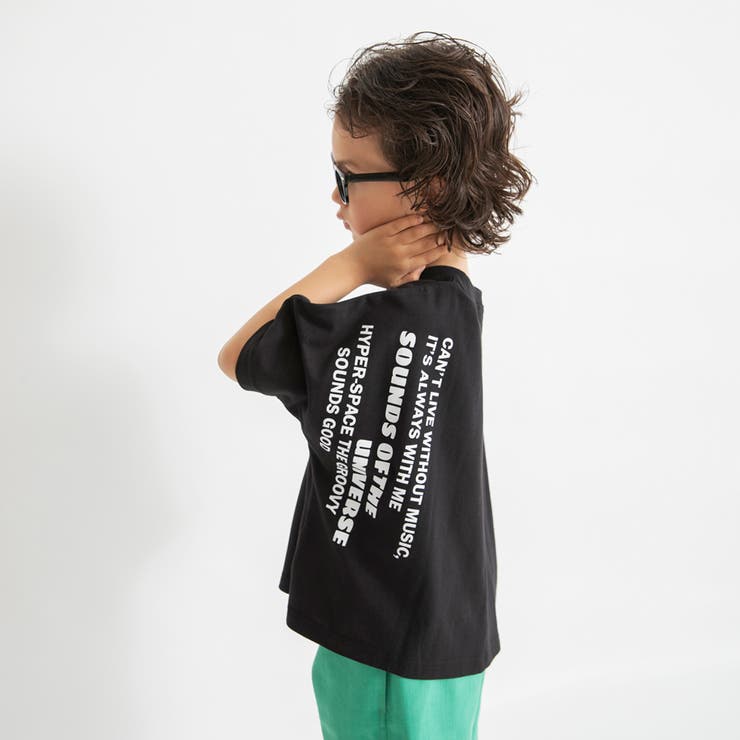 ブラック | 【接触冷感】ワイドシルエット半袖Tシャツ | ブランシェス