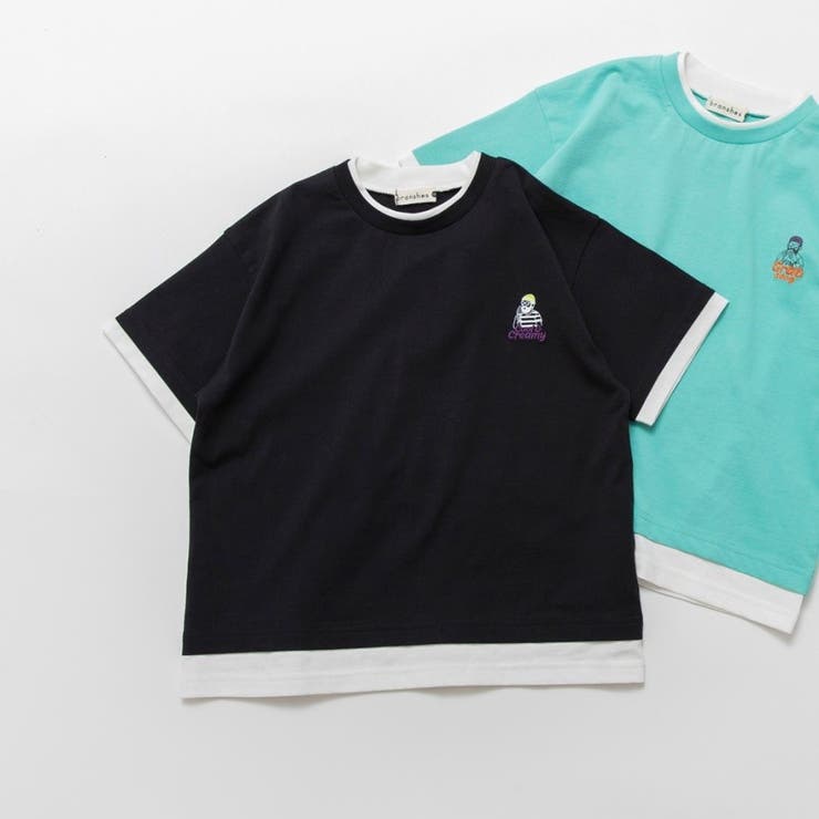 フェイクレイヤード 刺繍半袖Tシャツ | ブランシェス | 詳細画像12 