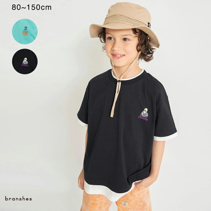 フェイクレイヤード 刺繍半袖Tシャツ | ブランシェス | 詳細画像1 