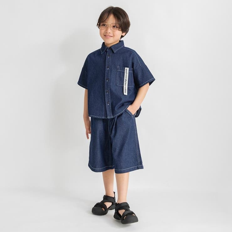 【デニム/ワンウォッシュ】半袖シャツ | ブランシェス | 詳細画像3 