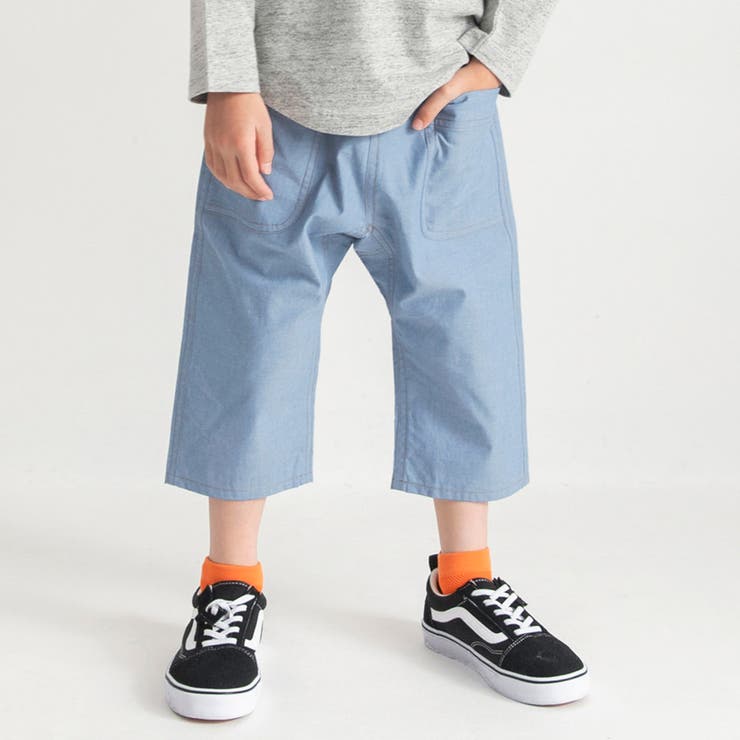 ブルー | 【涼しい】ひざが隠れるシャンブレーパンツ | ブランシェス