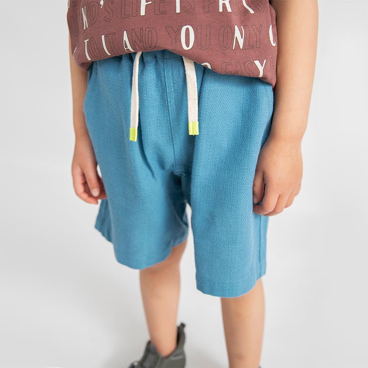 ブルー | 【爽パン 綿100％】パナマ織りカラーハーフパンツ キッズ | ブランシェス