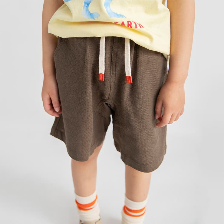 ブラウン | 【爽パン 綿100％】パナマ織りカラーハーフパンツ キッズ | ブランシェス