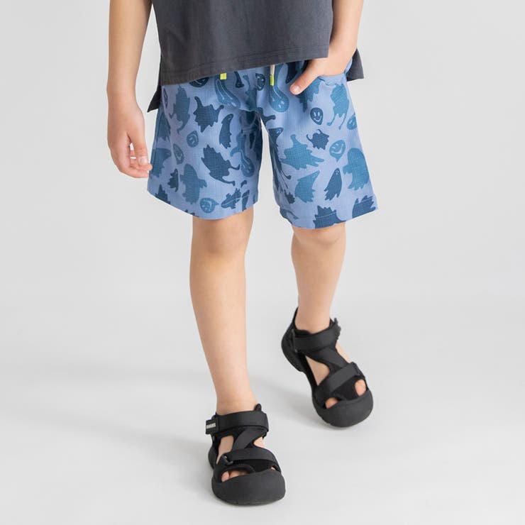 ブルー | 【爽パン / 綿100％】パナマ織り総柄ハーフパンツ/ショートパンツ | ブランシェス