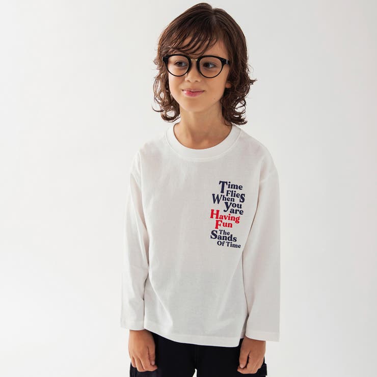 アイボリー1 | 【プチプラ】アソートグラフィック長袖Ｔシャツ ロンＴ 150cm | ブランシェス