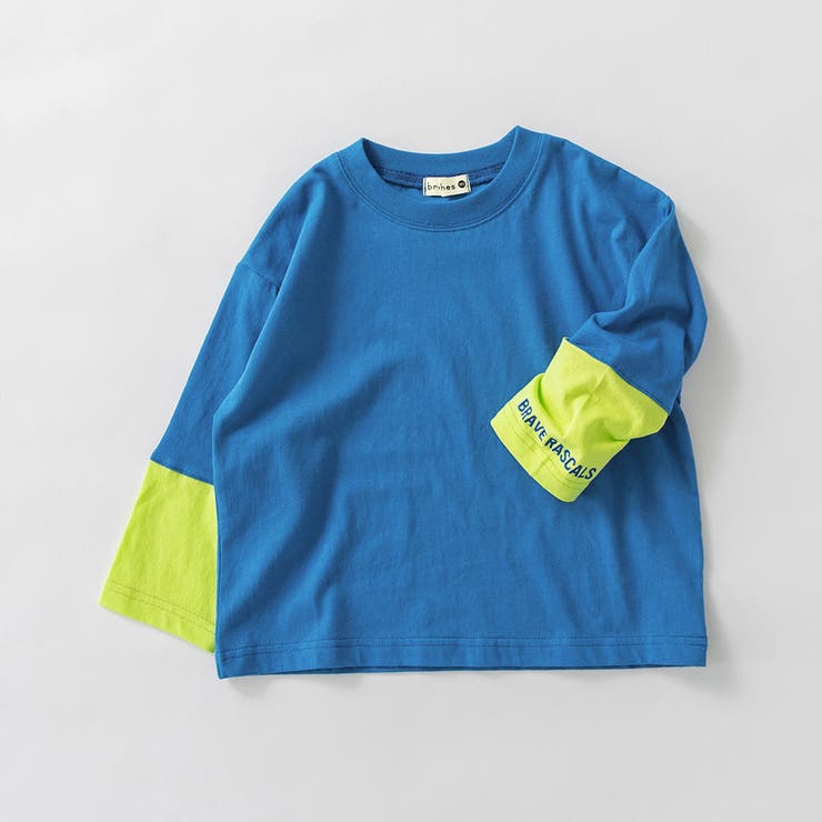 ロイヤルブルー | 【プチプラ】袖配色切替長袖Tシャツ 150cm ジュニア | ブランシェス