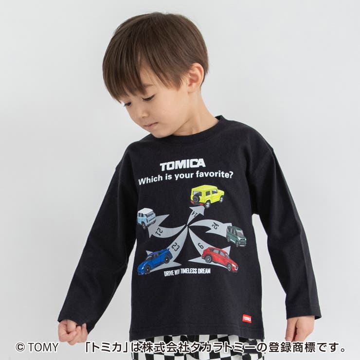 ブラック | TOMICA トミカ×branshes プリント長袖Tシャツ | ブランシェス