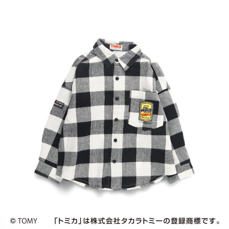 TOMICA トミカ×branshes 先染めチェック柄長袖シャツ | ブランシェス | 詳細画像11 