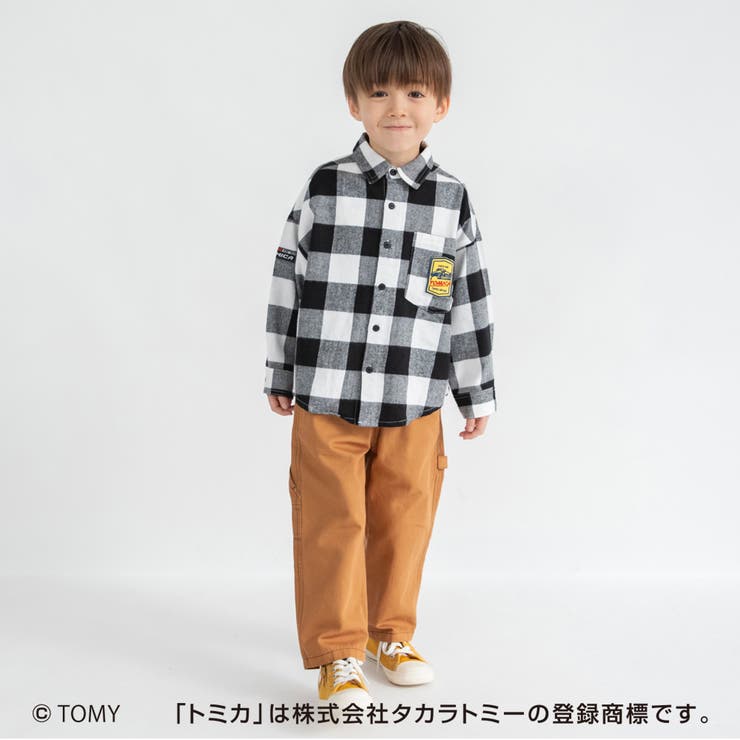 TOMICA トミカ×branshes 先染めチェック柄長袖シャツ | ブランシェス | 詳細画像12 