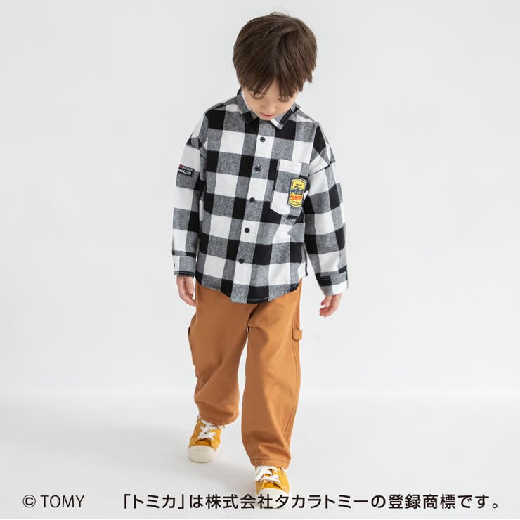 TOMICA トミカ×branshes 先染めチェック柄長袖シャツ | ブランシェス | 詳細画像13 