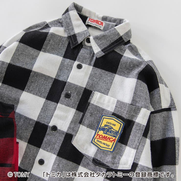 TOMICA トミカ×branshes 先染めチェック柄長袖シャツ | ブランシェス | 詳細画像17 