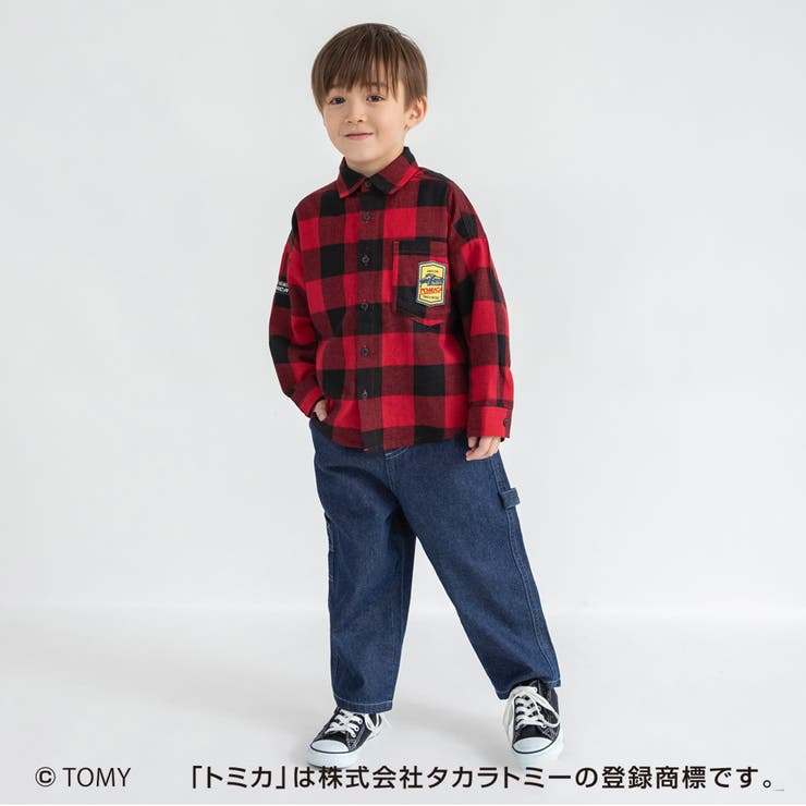 TOMICA トミカ×branshes 先染めチェック柄長袖シャツ | ブランシェス | 詳細画像3 