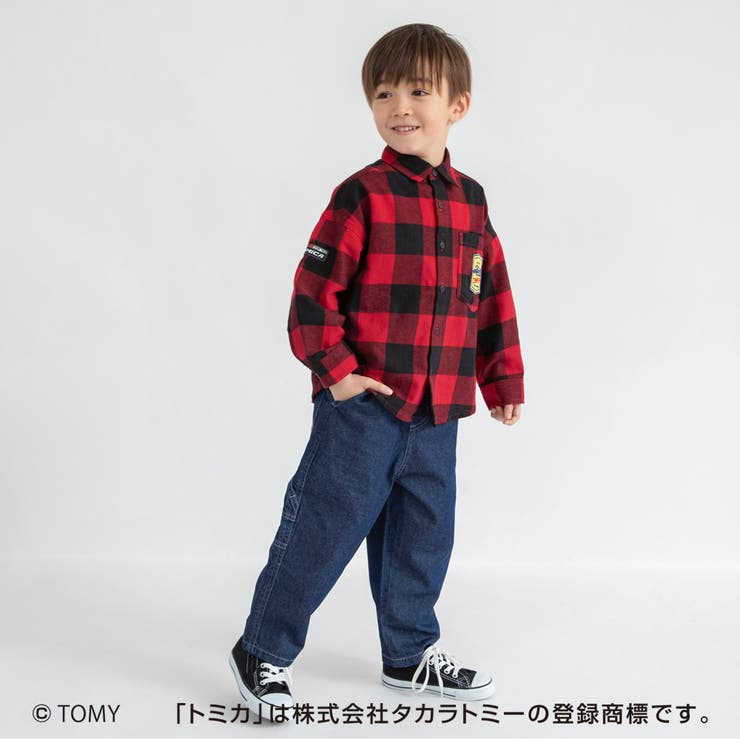 TOMICA トミカ×branshes 先染めチェック柄長袖シャツ | ブランシェス | 詳細画像4 