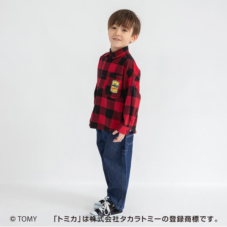 TOMICA トミカ×branshes 先染めチェック柄長袖シャツ | ブランシェス | 詳細画像5 