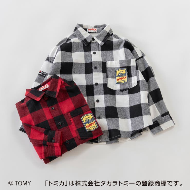 TOMICA トミカ×branshes 先染めチェック柄長袖シャツ | ブランシェス | 詳細画像7 