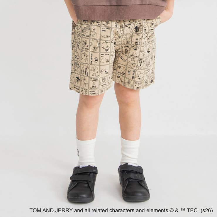 ベージュ | 【WEB先行/トムとジェリー】総柄ハーフパンツ | ブランシェス
