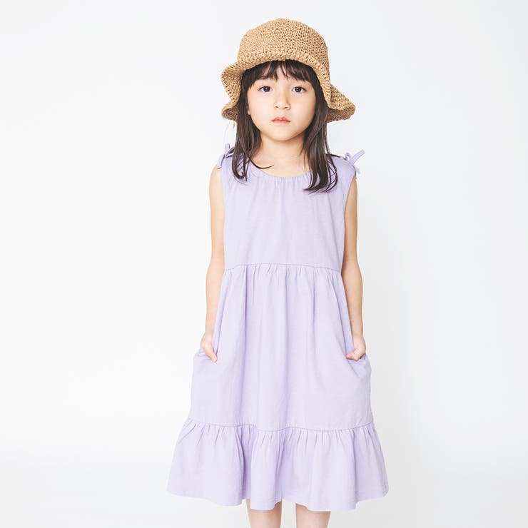 接触冷感 肩リボンノースリーブワンピース 品番 Brsk Branshes ブランシェス のキッズファッション通販 Shoplist ショップリスト