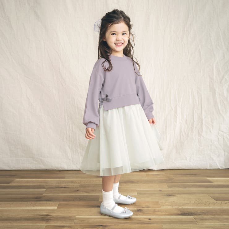 ミニ裏毛 チュールドッキングワンピース 品番 Brsk Branshes ブランシェス のキッズ ファッション通販 Shoplist ショップリスト