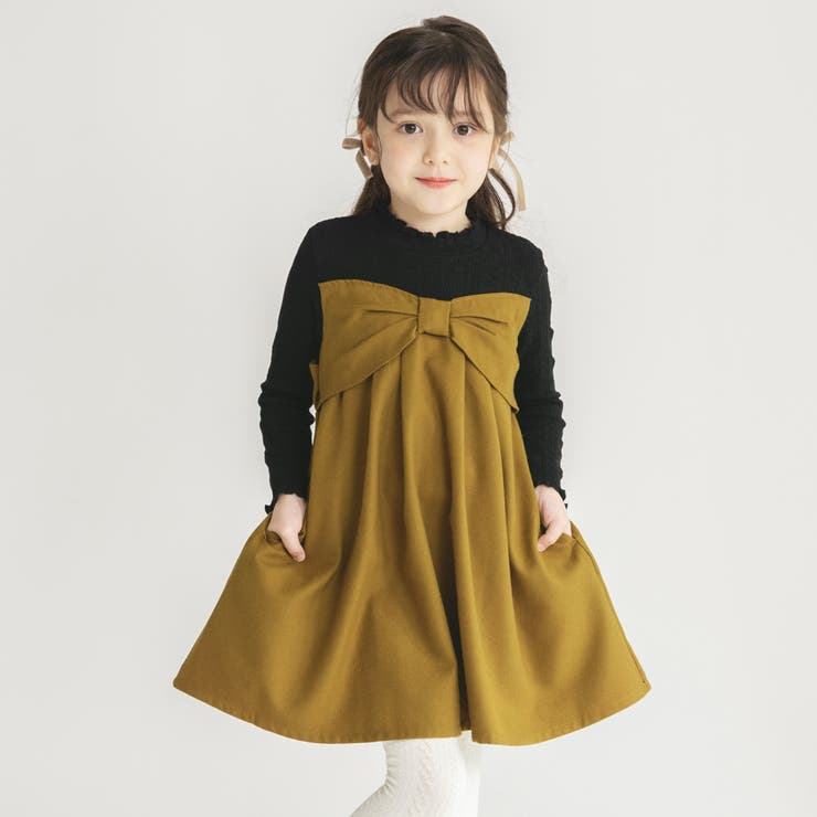 リボンデザインドッキングワンピース 品番 Brsk Branshes ブランシェス のキッズファッション通販 Shoplist ショップリスト