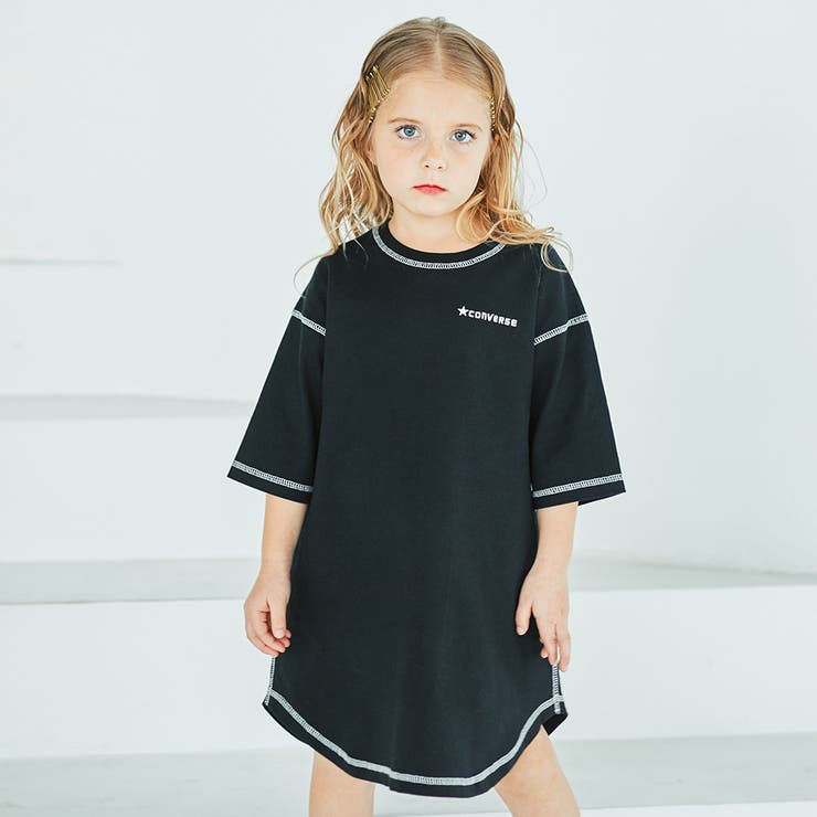 Converse 配色ステッチ長袖ワンピース 品番 Brsk Branshes ブランシェス のキッズファッション通販 Shoplist ショップリスト