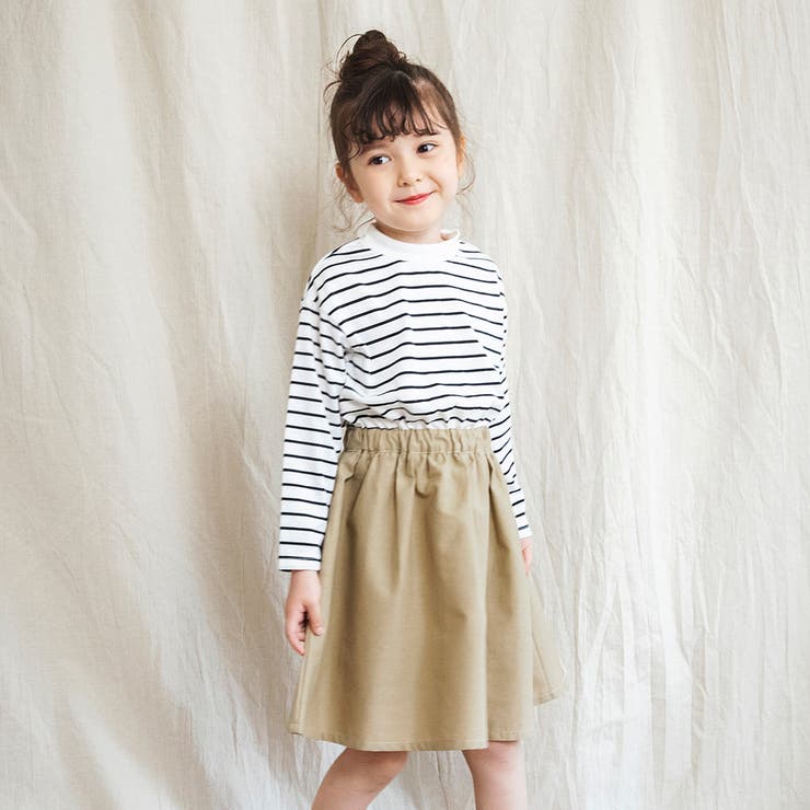 Web限定 無地 ボーダー長袖ドッキングワンピース 品番 Brsk Branshes ブランシェス のキッズファッション通販 Shoplist ショップリスト