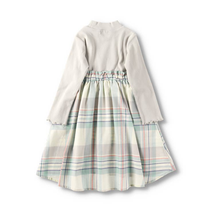 ペア】チェック柄ドッキングワンピース 子供服 キッズ[品番