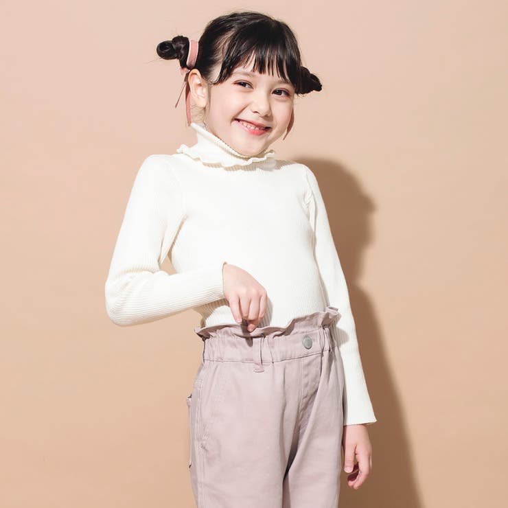 タートルネックリブニット 子供服 キッズ[品番：BRSK0002991