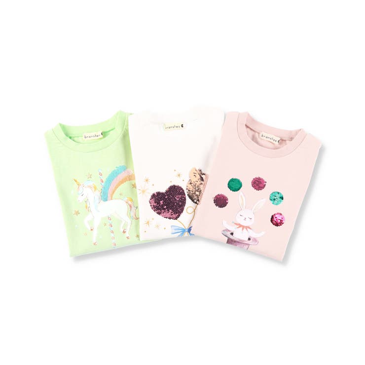 シリーズ】スパンコール長袖Tシャツ ロンT 子供服 キッズ[品番