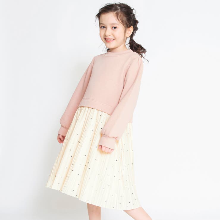 ピンク | プリーツドッキングワンピース 子供服 キッズ | ブランシェス