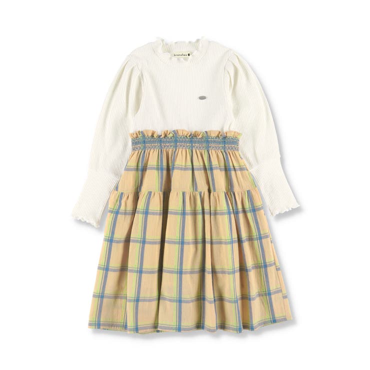 【ペア】チェック長袖ワンピース 子供服  キッズ[品番：BRSK0003234]｜BRANSHES（ブランシェス）のキッズファッション通販｜SHOPLIST（ショップリスト）