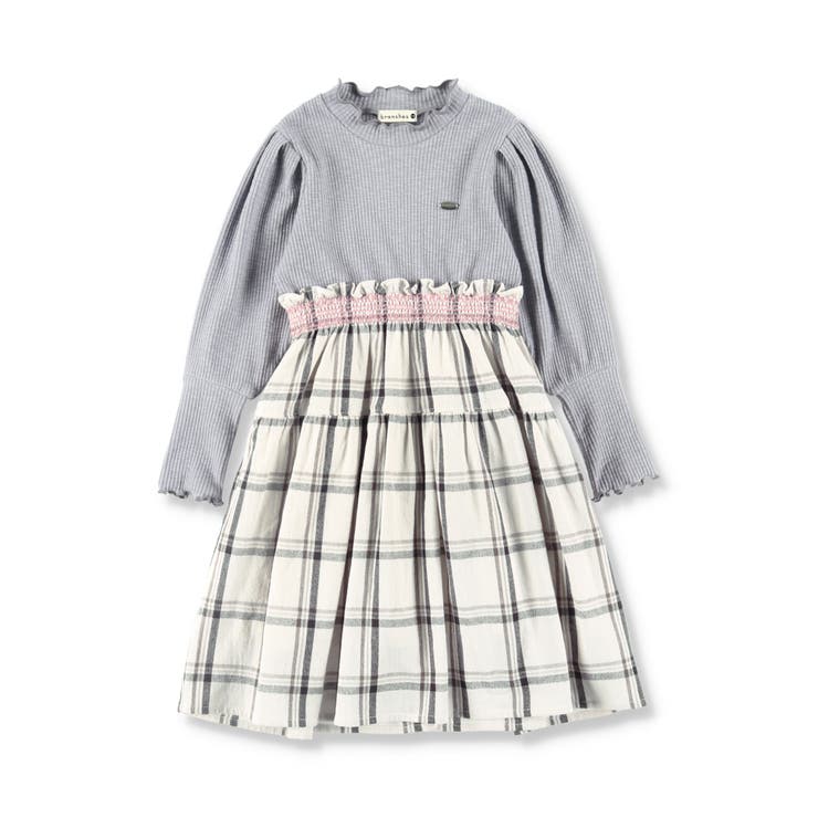 【ペア】チェック長袖ワンピース 子供服  キッズ[品番：BRSK0003234]｜BRANSHES（ブランシェス）のキッズファッション通販｜SHOPLIST（ショップリスト）