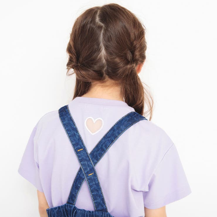ラベンダー | 背中ハートくり抜きTシャツ 子供服 キッズ | ブランシェス