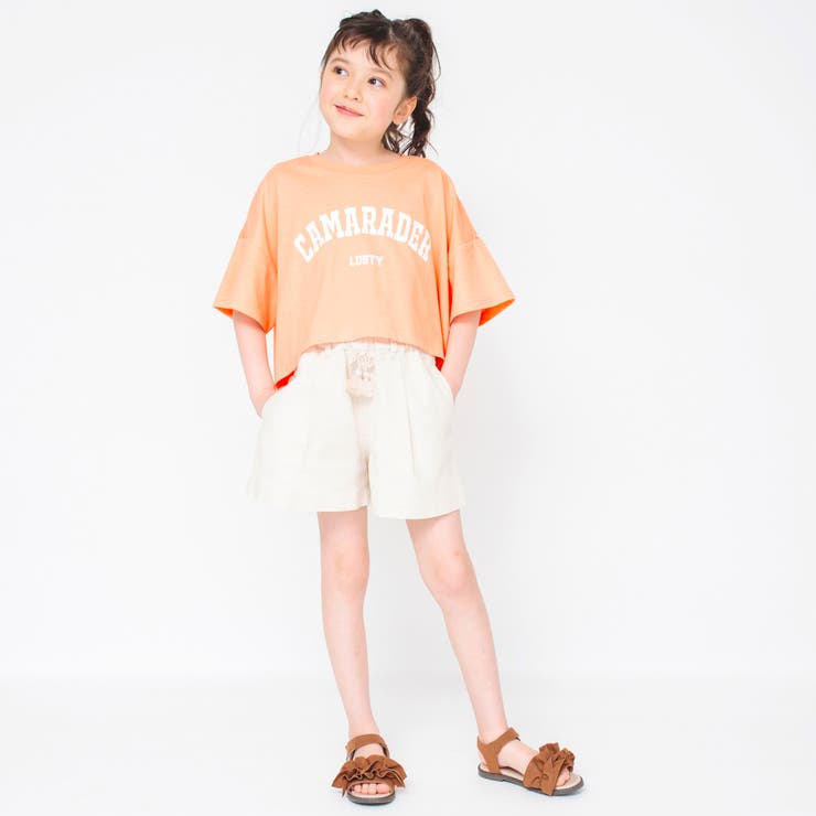 オレンジ | 【フローズンプリント】ロゴTシャツ 子供服 キッズ | ブランシェス