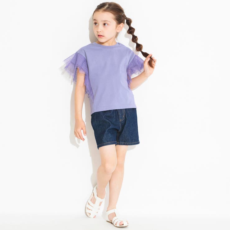 パープル | 袖チュールTシャツ 子供服 キッズ | ブランシェス