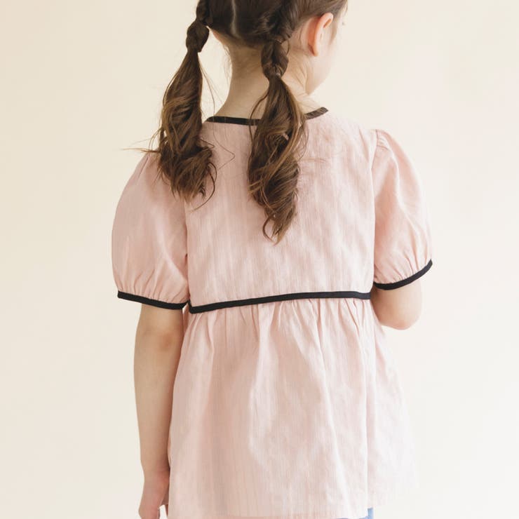 【プチレディ】配色パイピング半袖ブラウス 子供服 キッズ | ブランシェス | 詳細画像4 