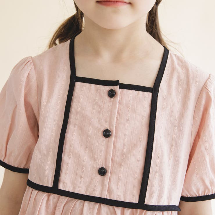 【プチレディ】配色パイピング半袖ブラウス 子供服 キッズ | ブランシェス | 詳細画像5 