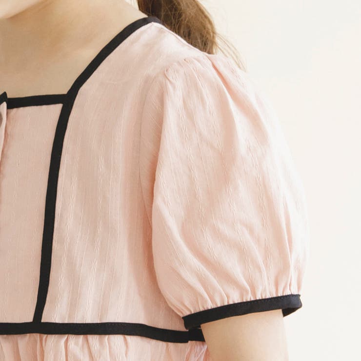 【プチレディ】配色パイピング半袖ブラウス 子供服 キッズ | ブランシェス | 詳細画像6 