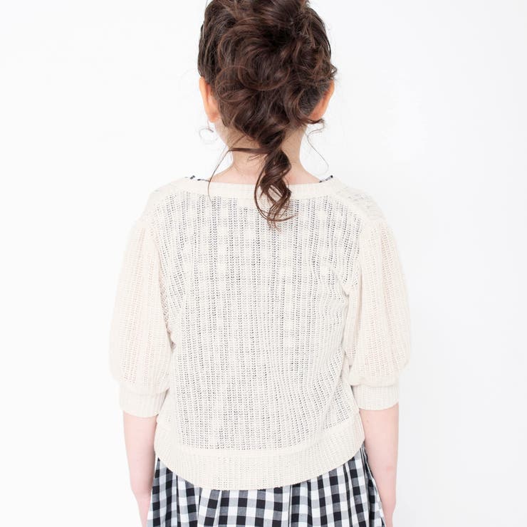 6分袖カーディガン 子供服 キッズ[品番：BRSK0003437
