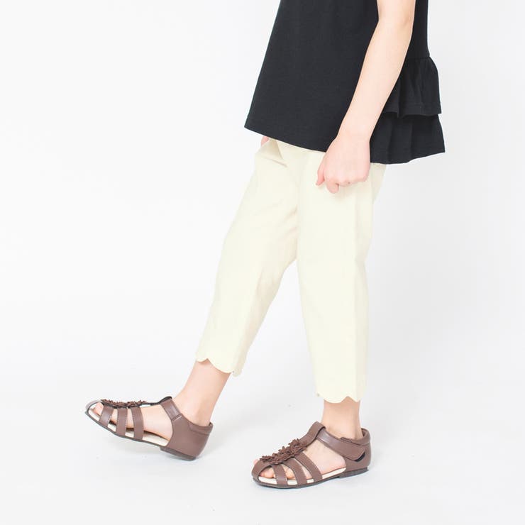 クリーム | 裾スカラップクロップドパンツ 子供服 キッズ | ブランシェス