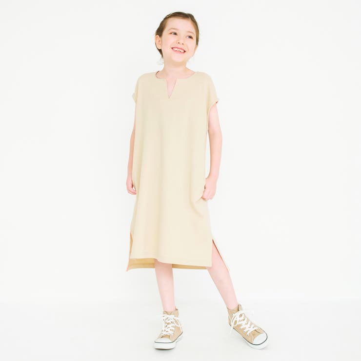 Vネックロングジャンパースカート 子供服 キッズ[品番