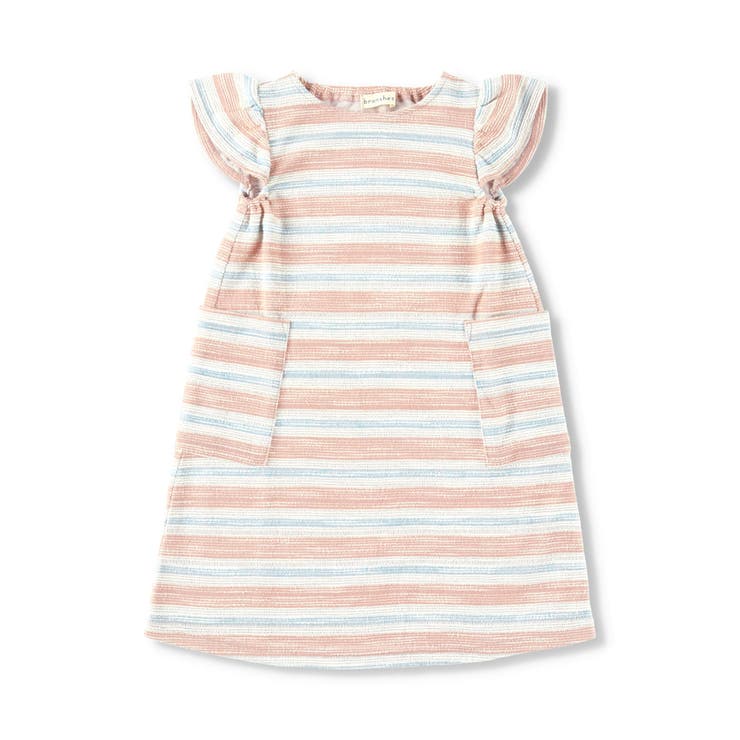 【ペア/お揃い】マルチボーダーツイード半袖ワンピース 子供服 キッズ | ブランシェス | 詳細画像2 