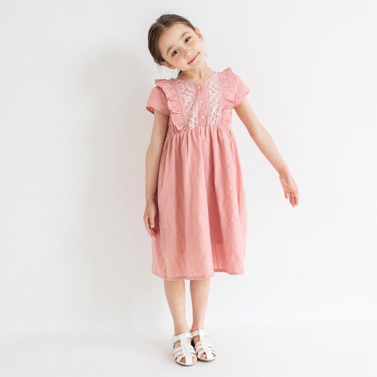 プチレディ】クロスステッチプリントワンピース 子供服 キッズ[品番